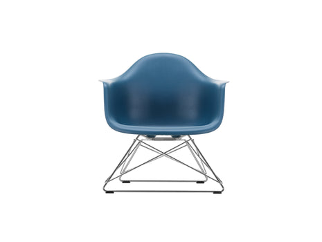 Eames Plastic Armchair LAR by Vitra - Sea Blue 83 Shell / Chrome-Plated Steel Base