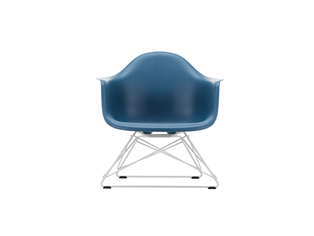 Eames Plastic Armchair LAR by Vitra - Sea Blue 83 Shell / White Powder-Coated Steel