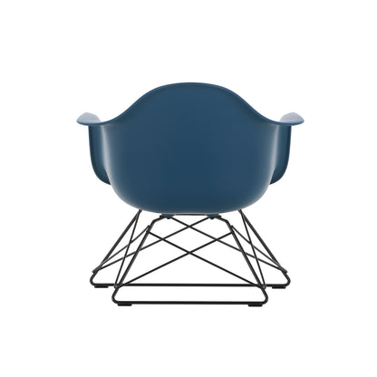 Eames Plastic Armchair LAR by Vitra - Sea Blue 83 Shell / Basic Dark Powder-Coated Steel Base