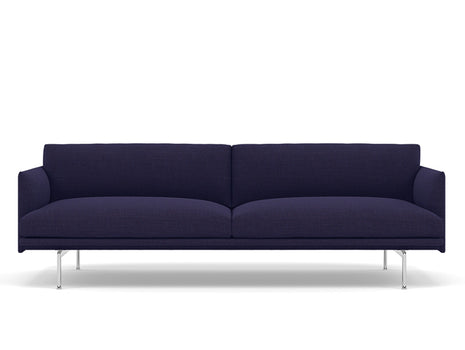 Muuto Outline 3 Seater Sofa - Polished Aluminium Base / canvas 584