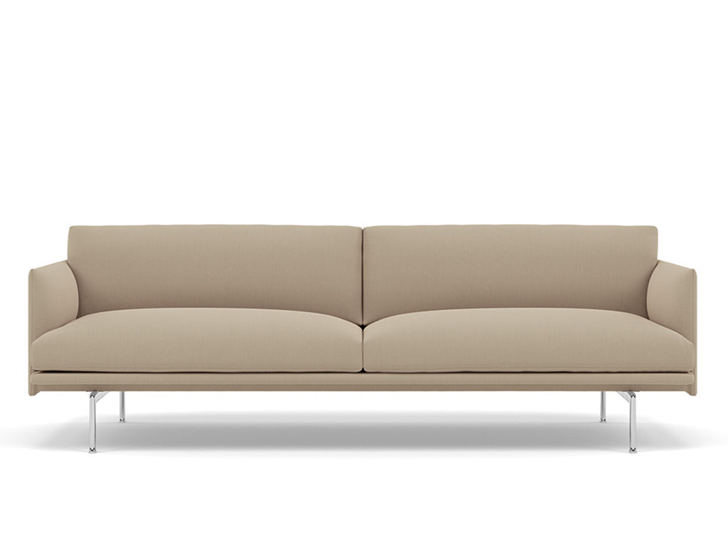 Muuto Outline 3 Seater Sofa - Polished Aluminium Base / clara 248