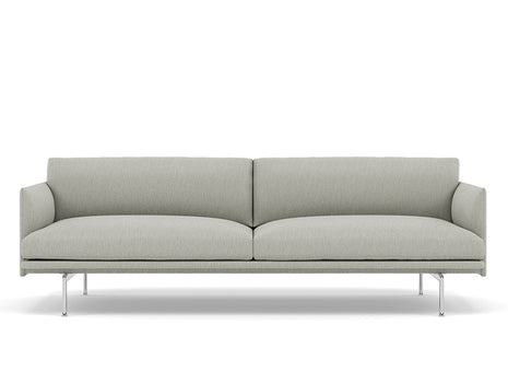 Muuto Outline 3 Seater Sofa - Polished Aluminium Base / clay 12