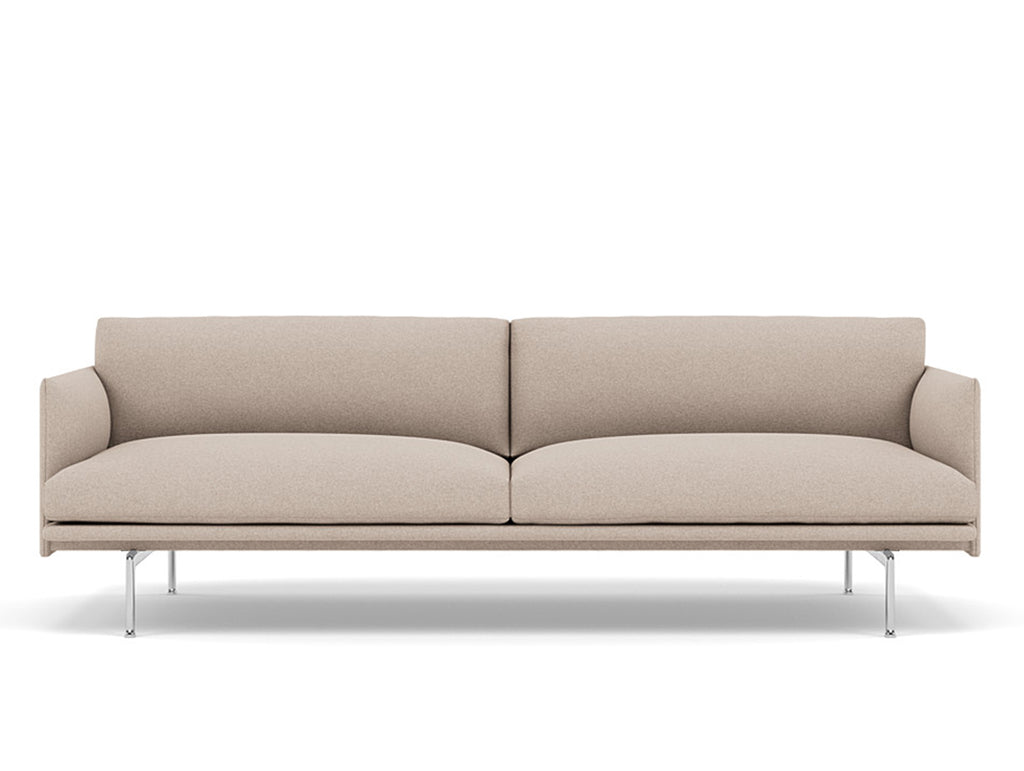 Muuto Outline 3 Seater Sofa - Polished Aluminium Base / divina md 213