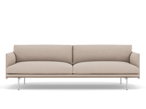 Muuto Outline 3 Seater Sofa - Polished Aluminium Base / divina md 213