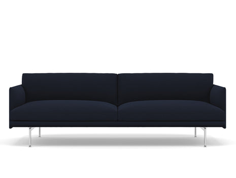 Muuto Outline 3 Seater Sofa - Polished Aluminium Base / vidar 554
