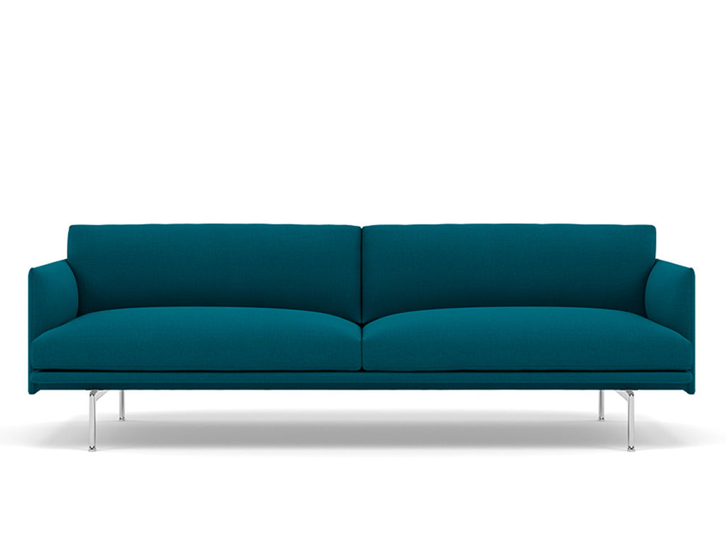 Muuto Outline 3 Seater Sofa - Polished Aluminium Base / vidar 872