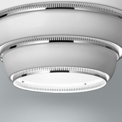 A331 Beehive Pendant Light by Artek - White Aluminium Shade with Chrome Rings