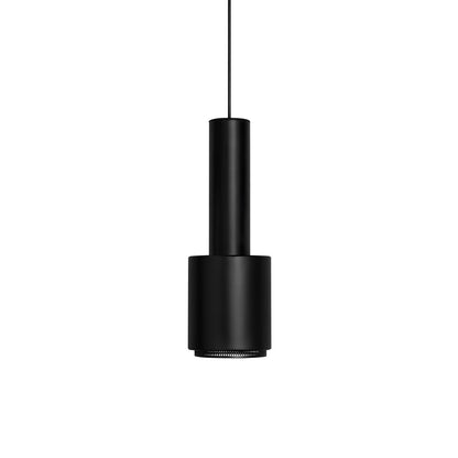 A110 Hand Grenade Pendant Light by Artek - Black Powder Coated Steel Shade with Black Lacquered Ring