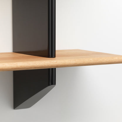 Rayonnage Mural by Vitra - Oiled Solid Oak Shelves / Deep Black Wall Brackets