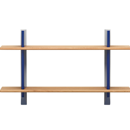 Rayonnage Mural by Vitra - Oiled Solid Oak Shelves / Bleu Marcoule Wall Brackets