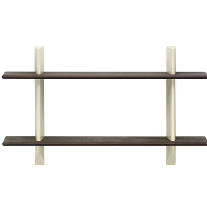 Rayonnage Mural by Vitra - Dark Stained Solid Oak Shelves / Ecru Wall Brackets