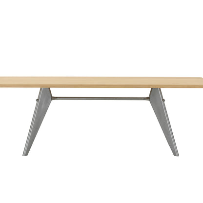EM Table (Solid Oak Tabletop) by Vitra - Length 180 cm / Solid Oak Tabletop / Metal brut Base