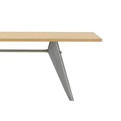 EM Table (Solid Oak Tabletop) by Vitra - Length 200 cm / Solid Oak Tabletop / Metal Brut Base