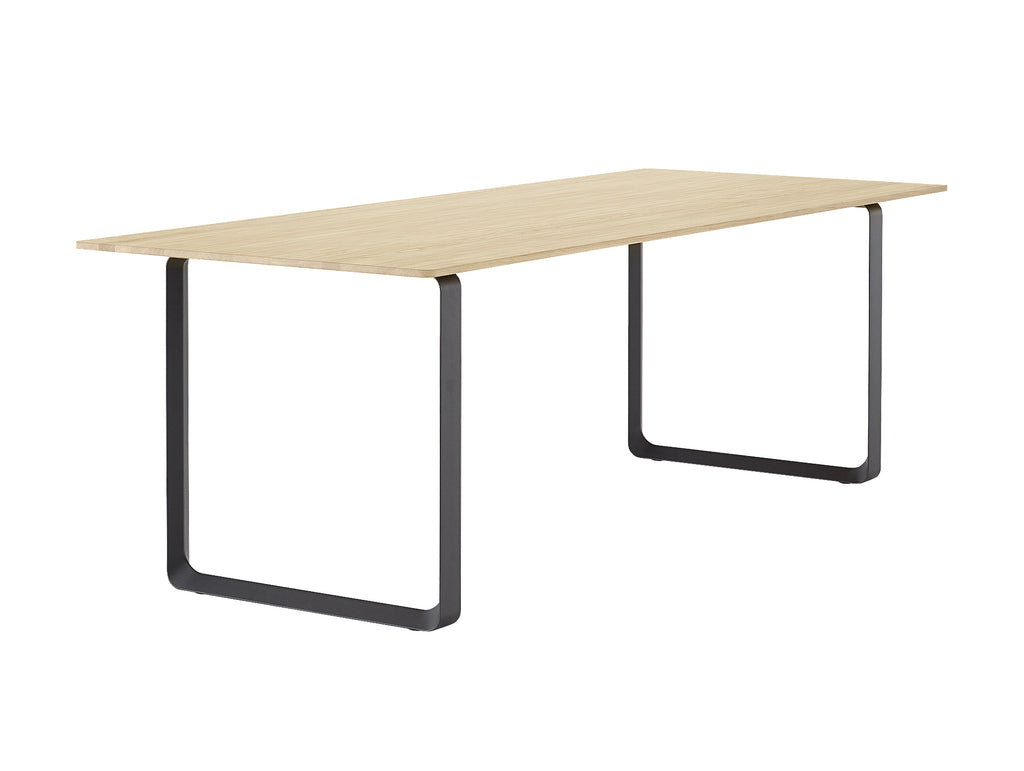 70/70 Table - Solid Oak Table Top with Black Base / 225 x 90 cm