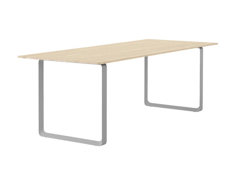 70/70 Table - Solid Oak Table Top with Grey Base / 225 x 90 cm