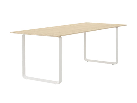 70/70 Table - Solid Oak Table Top with White Base / 225 x 90cm