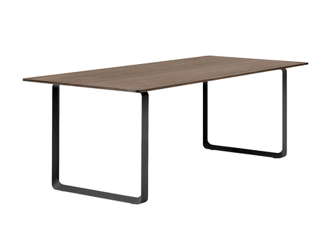70/70 Table - Solid Smoked Oak Table Top with Black Base / 225 x 90 cm