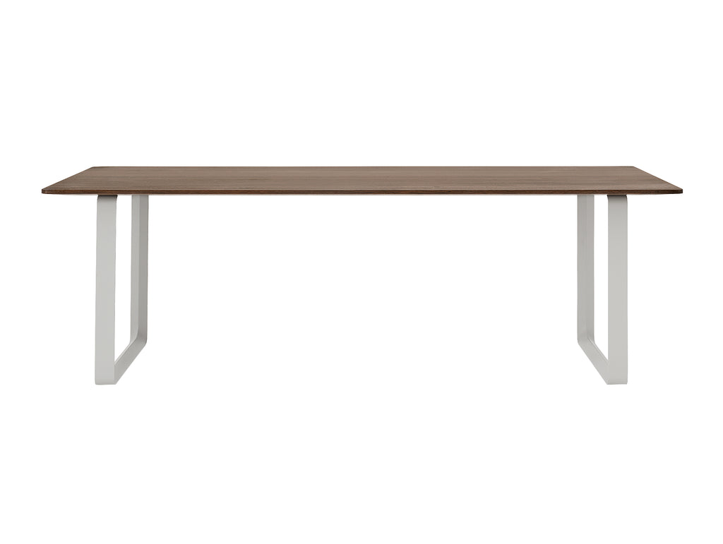 70/70 Table - Solid Smoked Oak Table Top with Grey Base / 225 x 90 cm