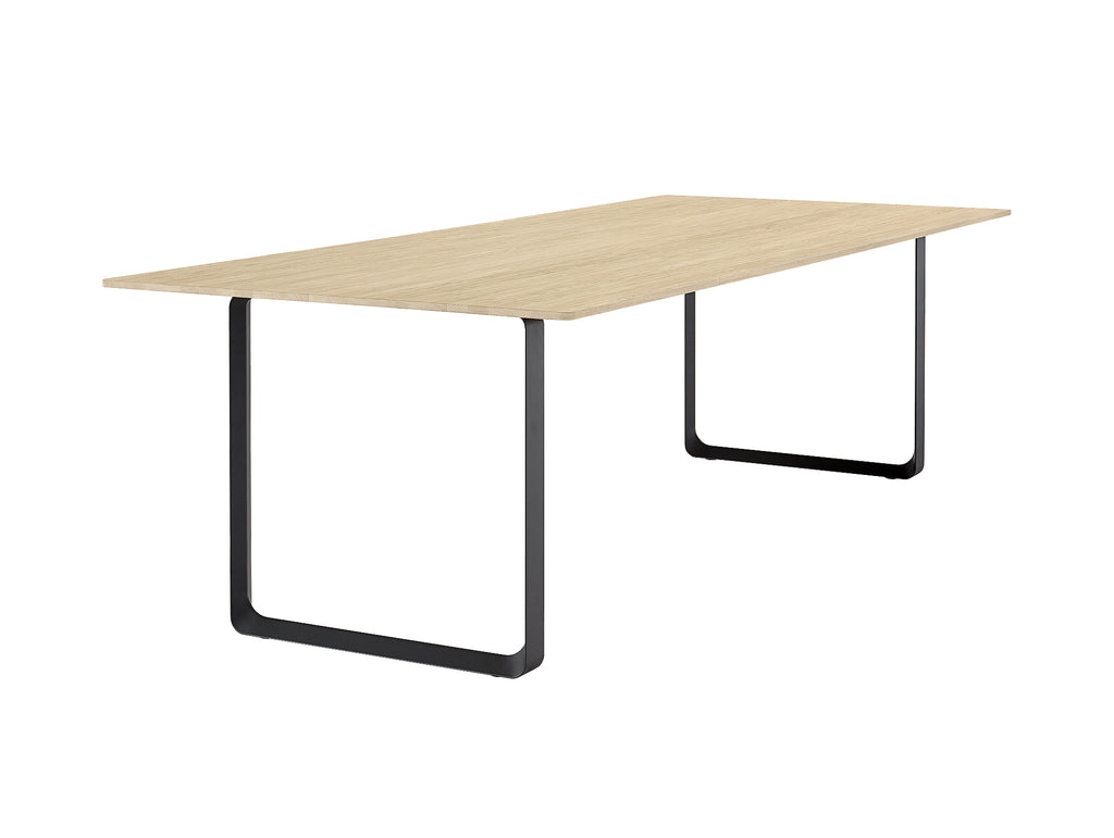 70/70 Table - Solid Oak Table Top with Black Base / 225 x 108 cm