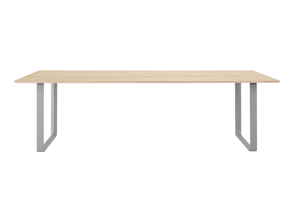70/70 Table - Solid Oak Table Top with Grey Base / 225 x 108 cm