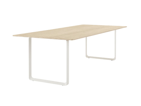70/70 Table - Solid Oak Table Top with White Base / 225 x 108 cm