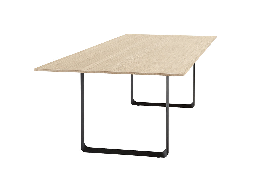 70/70 Table - Solid Oak Table Top with Black Base / 295 x 108 cm