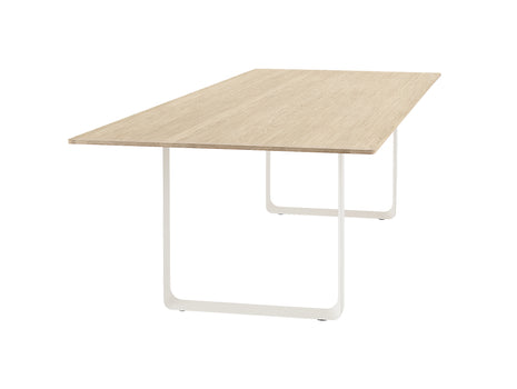 70/70 Table - Solid Oak Table Top with White Base / 295 x 108 cm