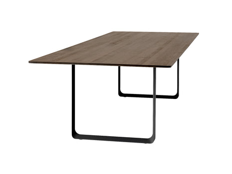 70/70 Table - Solid Smoked Oak Table Top with Black Base / 295 x 108 cm