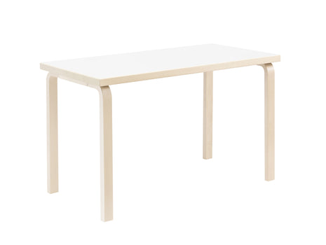 Aalto Table Rectangular 80A by Artek - White HPL Top / Natural Lacquered Birch Legs