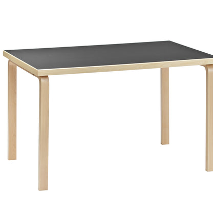 Aalto Table Rectangular 81B by Artek - Black Linoleum Top / Natural Lacquered Birch Legs