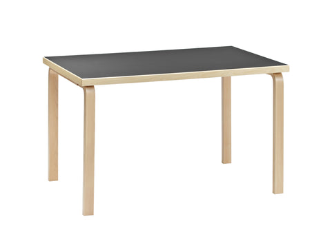 Aalto Table Rectangular 81B by Artek - Black Linoleum Top / Natural Lacquered Birch Legs