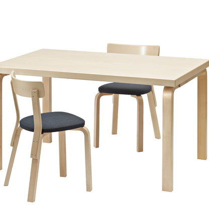 Aalto Table Rectangular 82B by Artek - Birch Veneer Top / Natural Lacquered Birch Legs