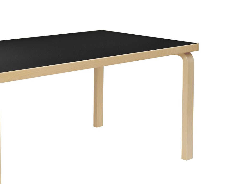 Aalto Table Rectangular 86 by Artek - Black Linoleum Top / Natural Lacquered Birch Legs