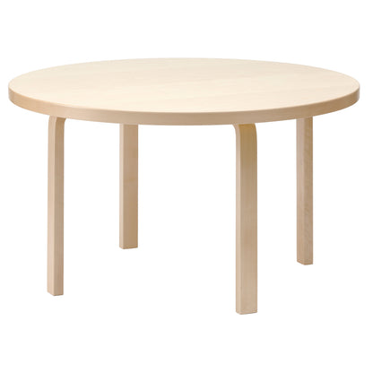 Aalto Table Round 91 by Artek - Birch Veneer Top / Natural Lacquered Birch Legs