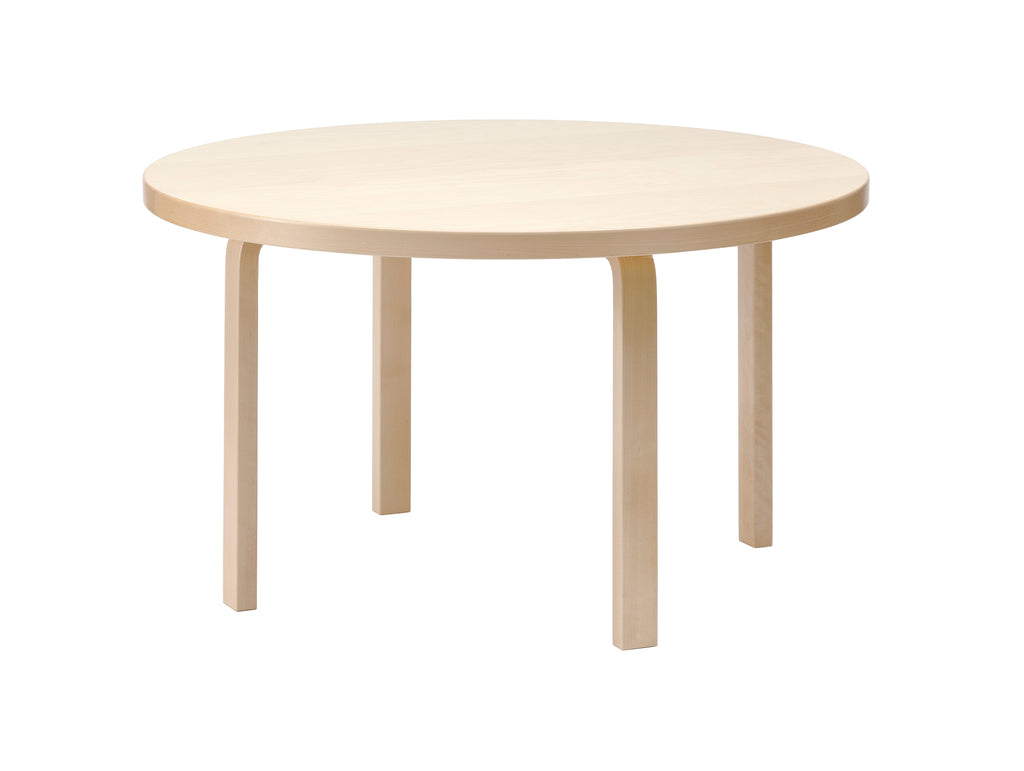 Aalto Table Round 91 by Artek - Birch Veneer Top / Natural Lacquered Birch Legs