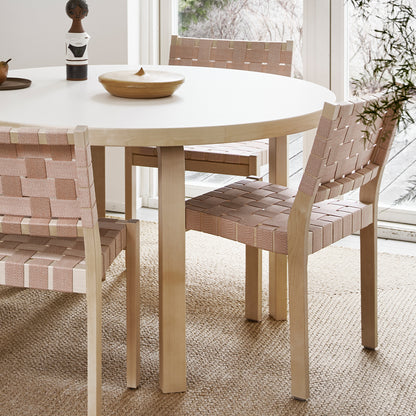 Aalto Table Round 91 by Artek - White HPL Top / Natural Lacquered Birch Legs
