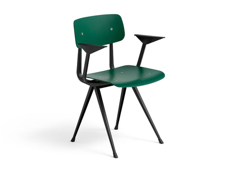 Result Armchair by HAY - Black Base / Forest Green Lacquered Oak