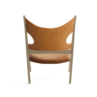 Knitting Chair - Upholstered by Menu - Natural Oak Base / Dunes Cognac Leather