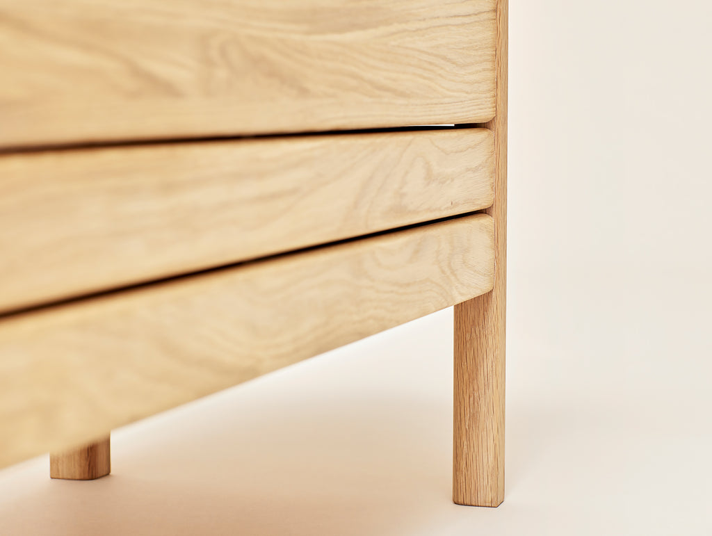 Form and Refine - A Line Storage Bench - White Oiled Oak