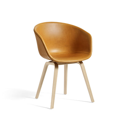 About A Chair AAC 23 by HAY - Sense Cognac Leather / Lacquered Oak Base