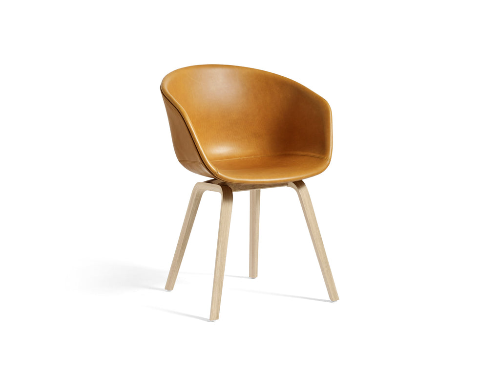 About A Chair AAC 23 by HAY - Sense Cognac Leather / Lacquered Oak Base