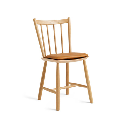 HAY J41 lacquered oak chair / Sense cognac seat cushion 