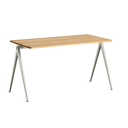 Pyramid Table 01 by HAY - Length: 140 cm / Width: 65 cm / Clear Lacquered Oak / Beige Frame 