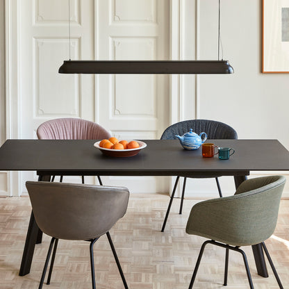 CPH30 Extendable Dining Table by HAY - Black Linoleum Tabletop with Black Lacquered Oak Base
