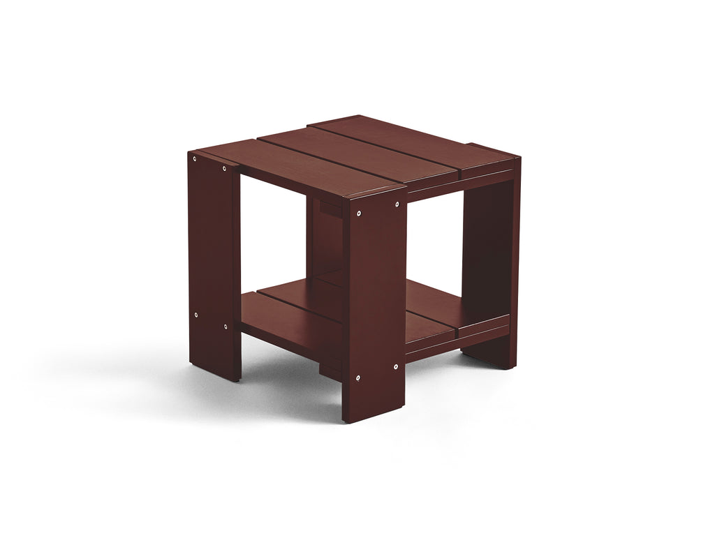 Crate Side Table by HAY - Iron Red Lacquered Pinewood