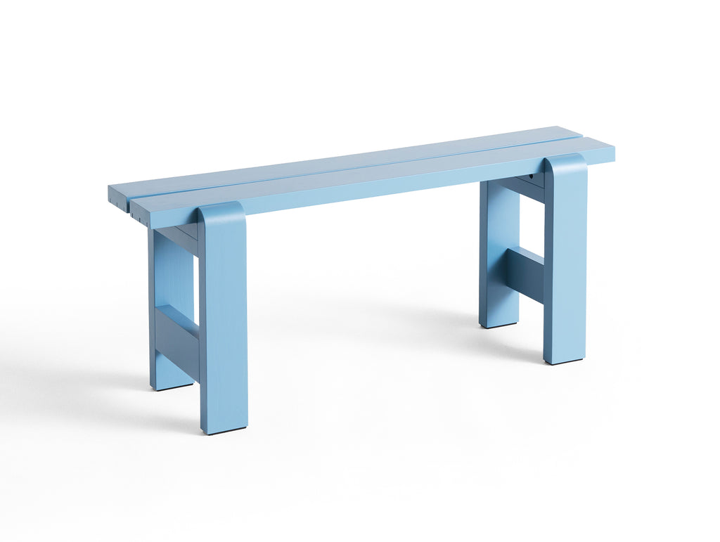 Weekday Bench by HAY - Length: 111 cm / Azure Blue Lacquered Pinewood