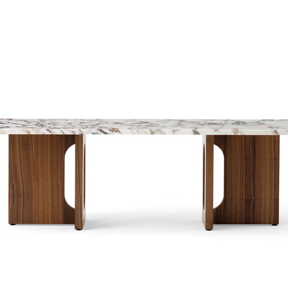 Androgyne Lounge Table by Menu - Calacatta Viola Marble Top / Walnut Veneer Base