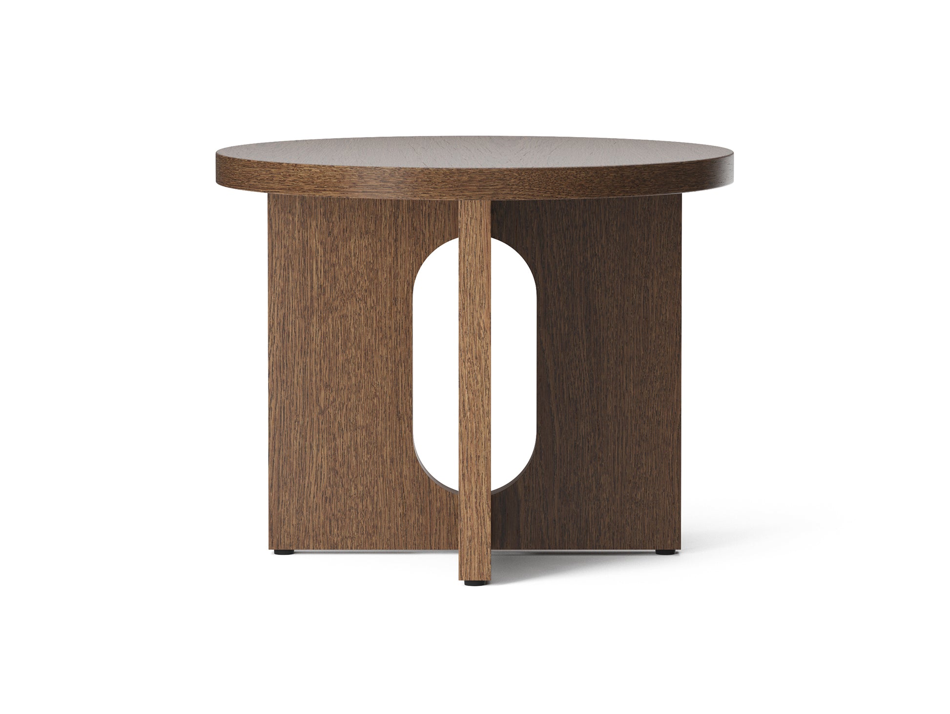 Androgyne Side Table, Ø50 - Dark Stained Oak Veneer Top / Dark Stained Oak Veneer Base