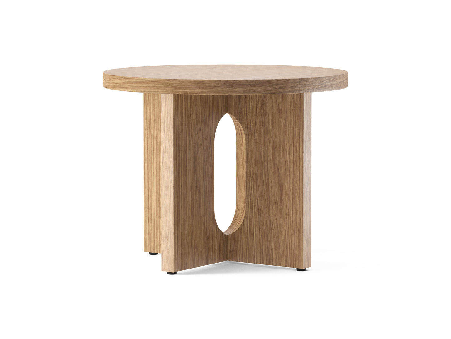 Androgyne Side Table, Ø50 - Natural Oak Top / Natural Oak Base