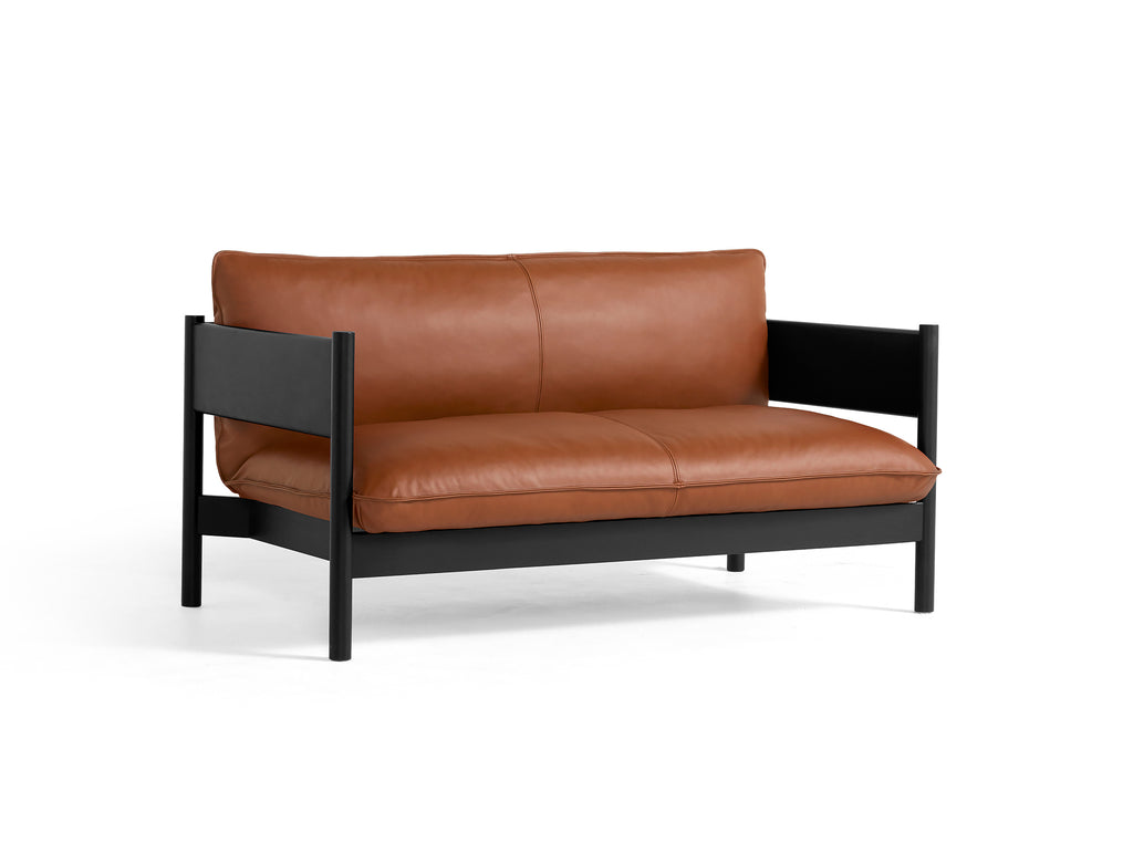 Arbour Club Sofa / Nevada Cognac / Black Lacquered Beech / by HAY